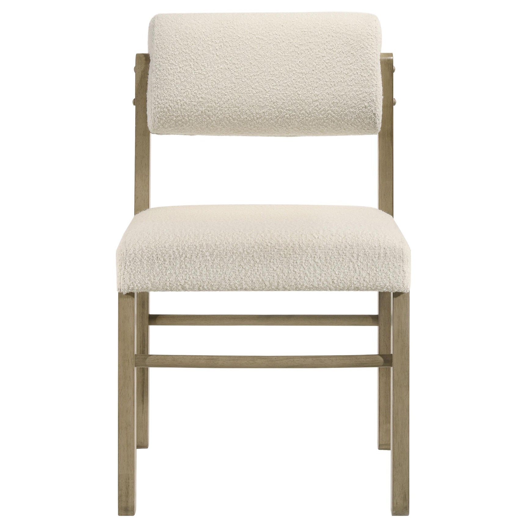 Close-up of fabric upholstery and foam cushion on chair seat