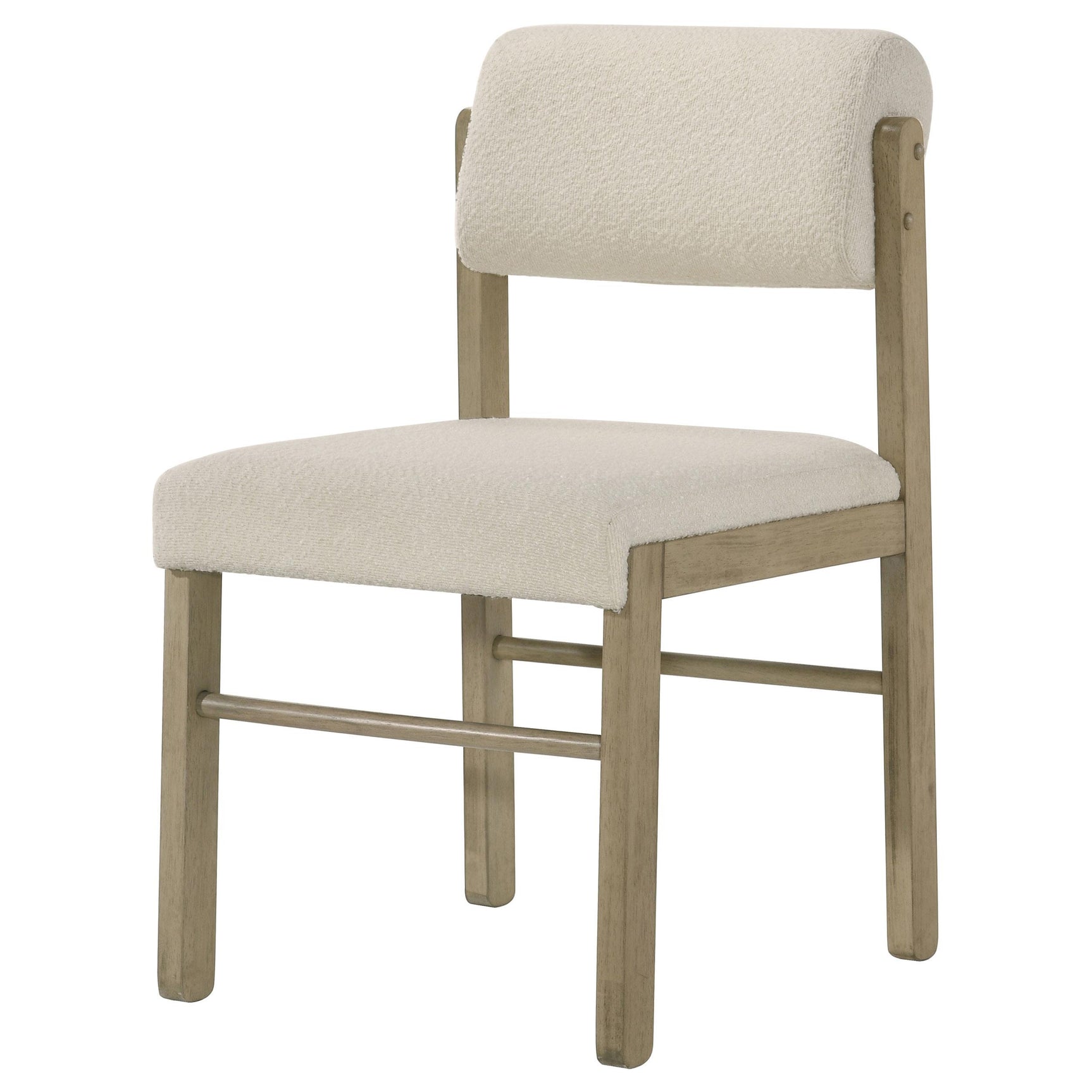 Rubberwood legs and stretchers of Kehoe dining chair