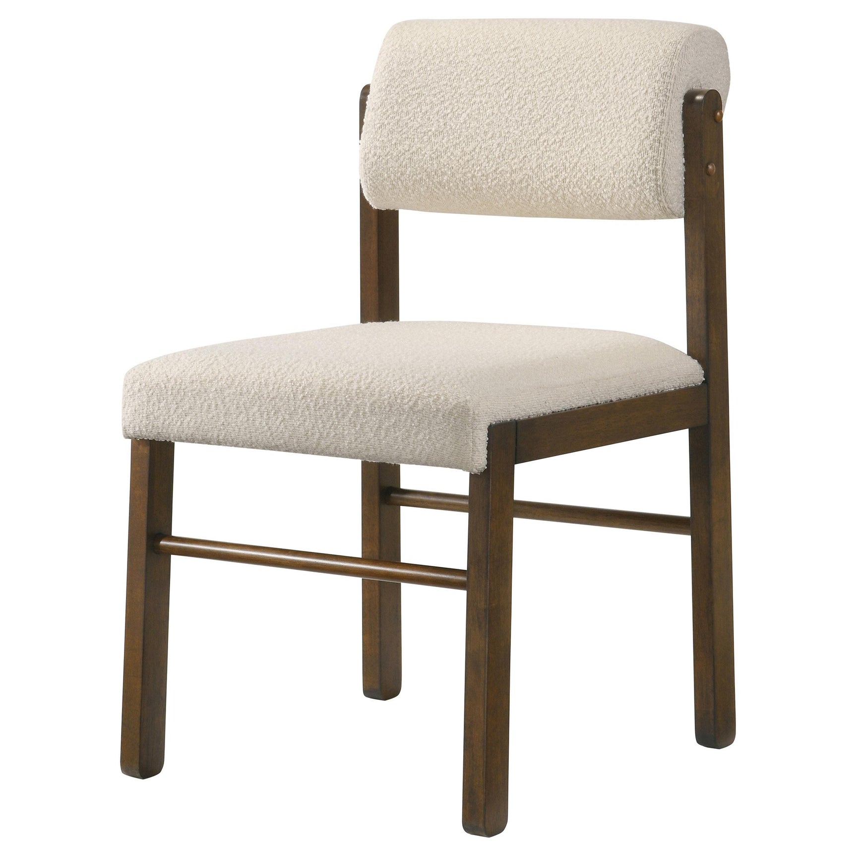 Detail of cushioned seat and upholstered back