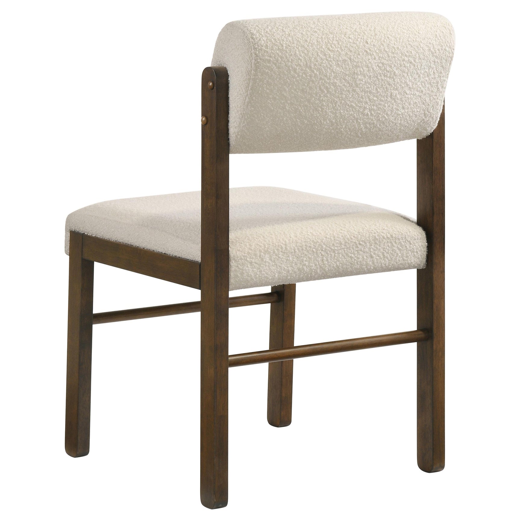 Kehoe cream upholstered dining side chair with walnut legs