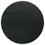 Close-up of pedestal base with fluted black finish