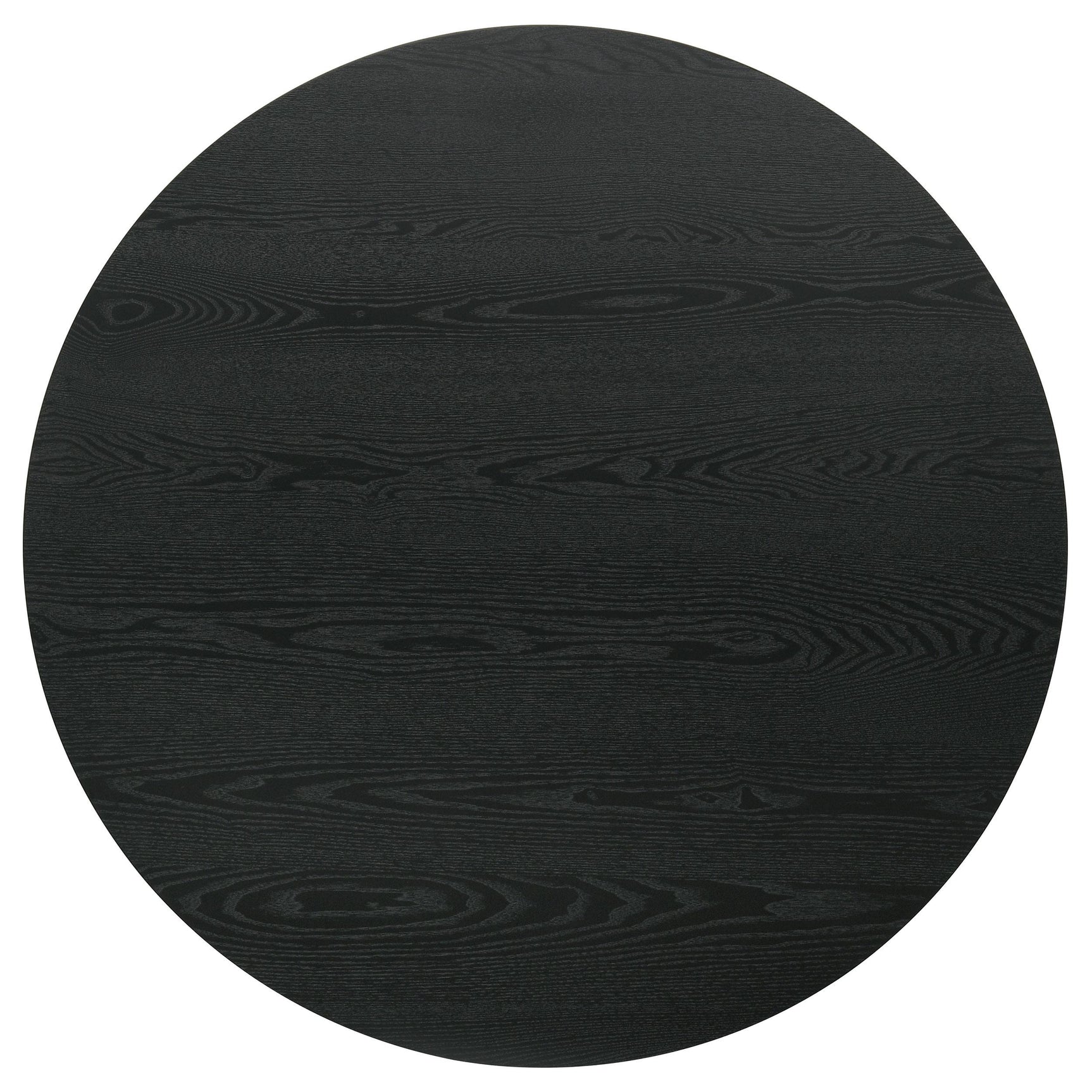 Close-up of pedestal base with fluted black finish