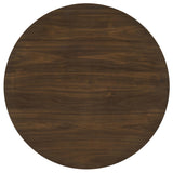 Hamlyn Round Walnut Wood Counter Height Table side angle