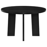 Close-up of Strouse table pedestal with vertical panel design