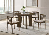 Table set with chairs in dining room setting