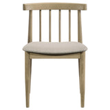 Back view of Cullen dining side chair emphasizing arched top rail and spindles