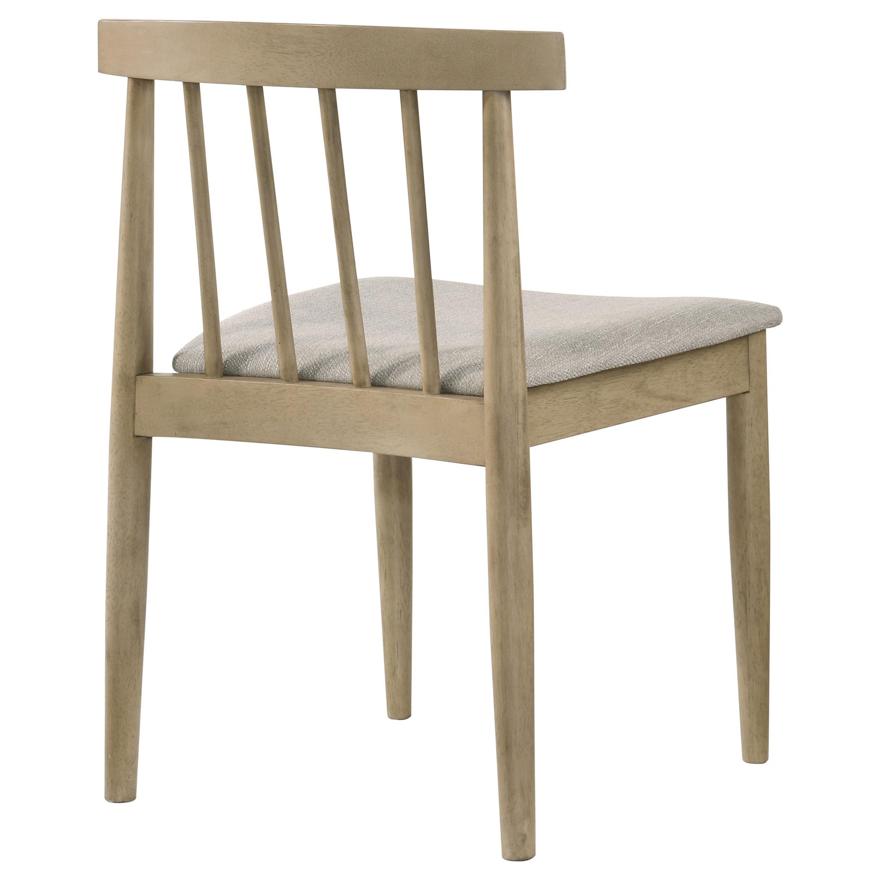 Cullen dining chair with light wood finish, side profile