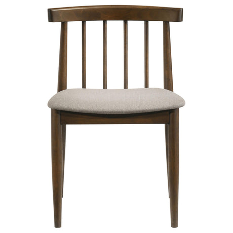 Back view highlighting the spindle back design of Cullen dining chair
