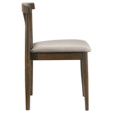 Side view isolating curved armrest-free profile
