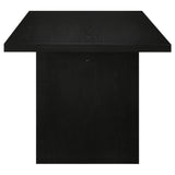 Dining table open base showing legroom
