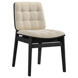 Redbridge side chair close-up of channel-tufted velvet upholstery