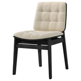 Back view of Redbridge upholstered side chair with squared back