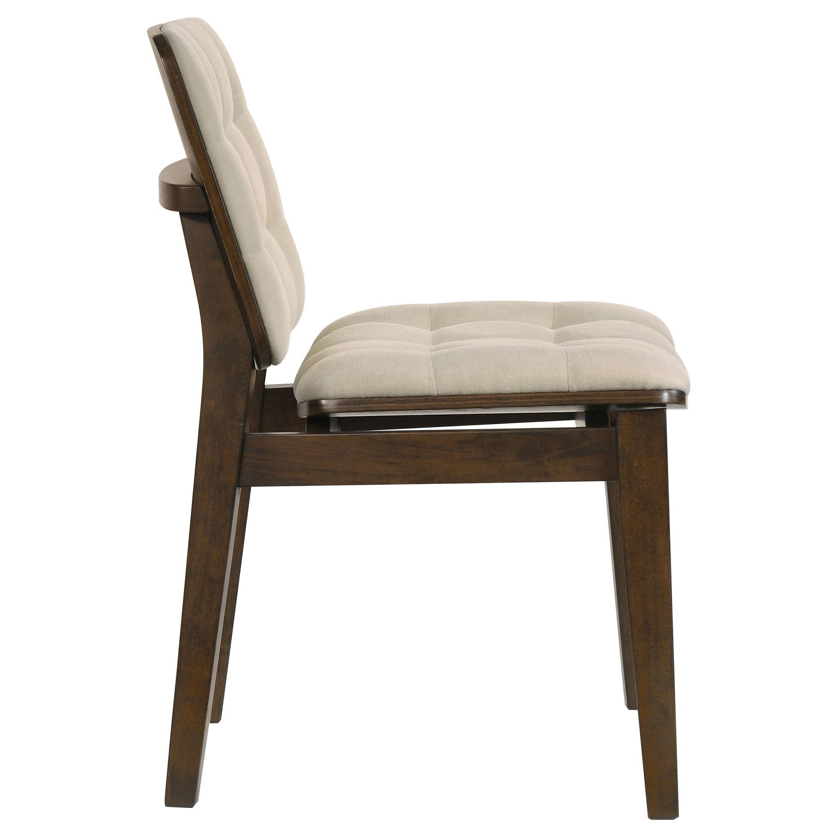 Fabric texture on cream velvet upholstery of Redbridge dining chair