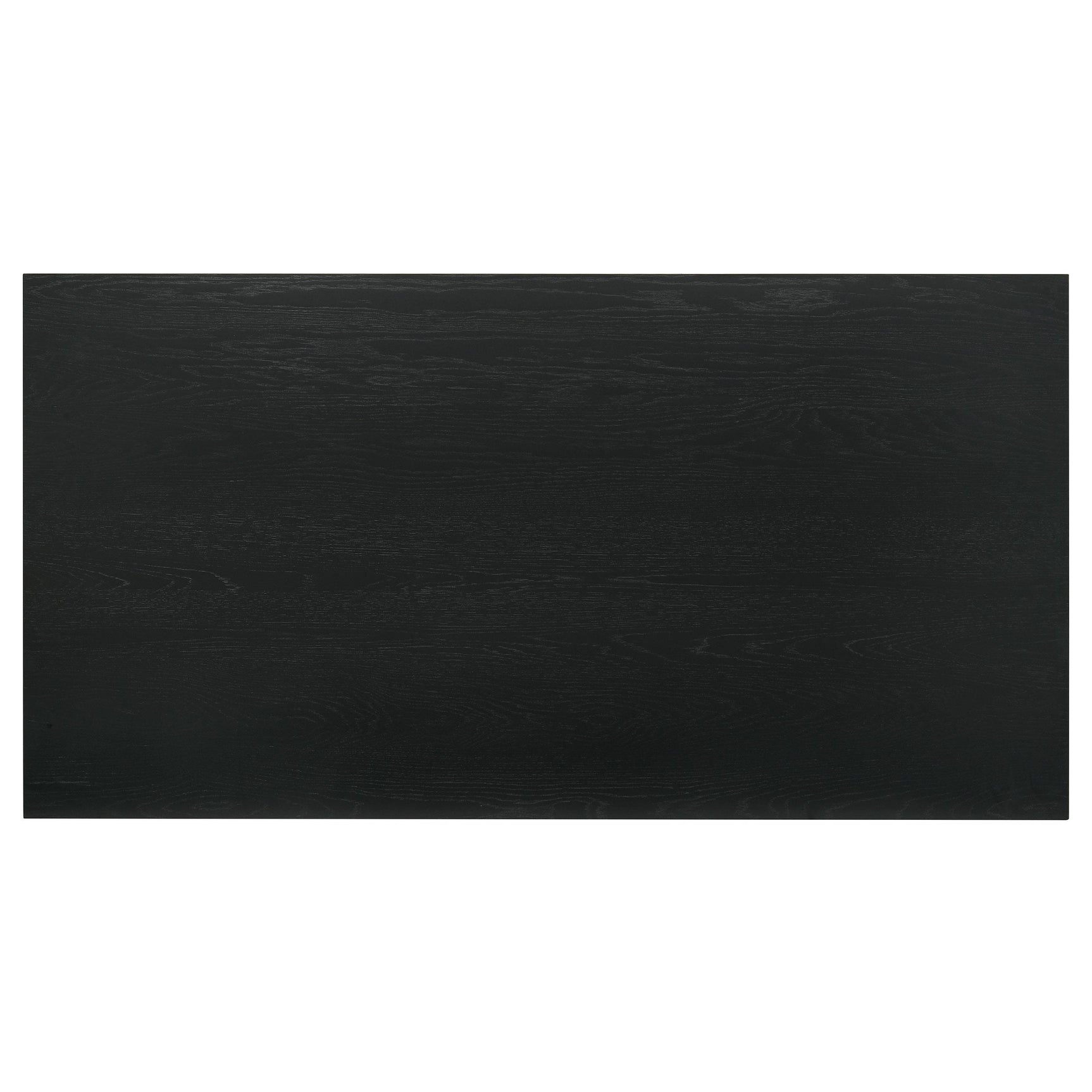 Black rubberwood dining table with leveler feet