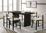 Decker 70-inch Black Rectangular Counter Height Dining Table