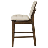Redbridge counter chair cream and walnut detail of tapered legs