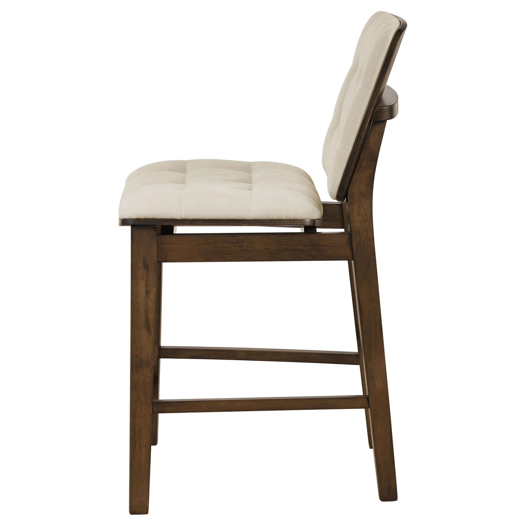 Redbridge counter chair cream and walnut detail of tapered legs