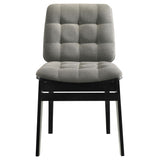 Redbridge chair back showing squared upholstered back with rounded corners