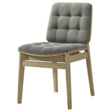 Side profile of Redbridge velvet upholstered dining chair