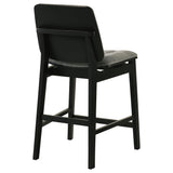 Redbridge Grey Velvet Upholstered Counter Chair and Black Wood Frame front view