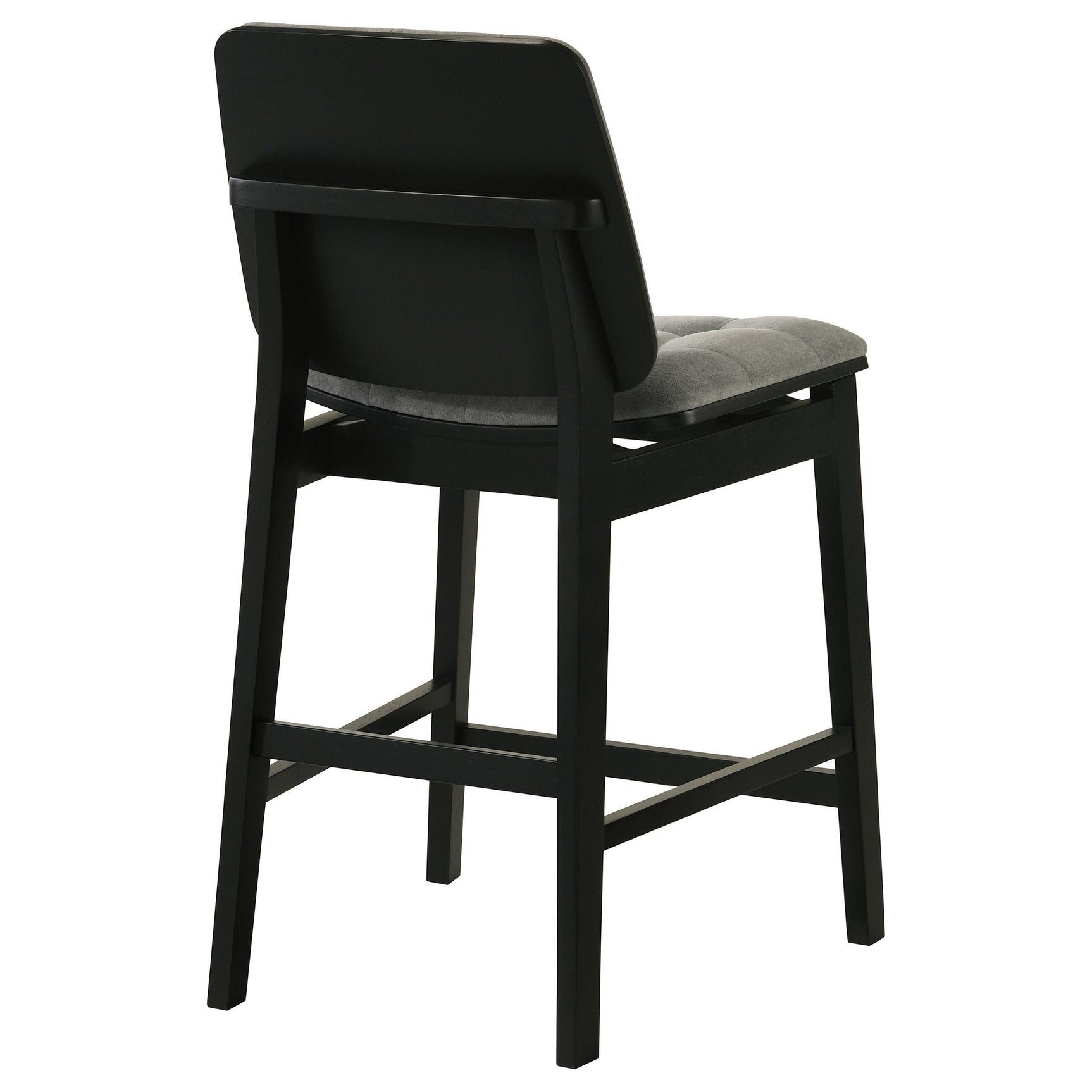 Redbridge Grey Velvet Upholstered Counter Chair and Black Wood Frame front view