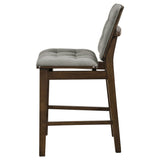 Redbridge counter chair showing scooping seat and upholstered back