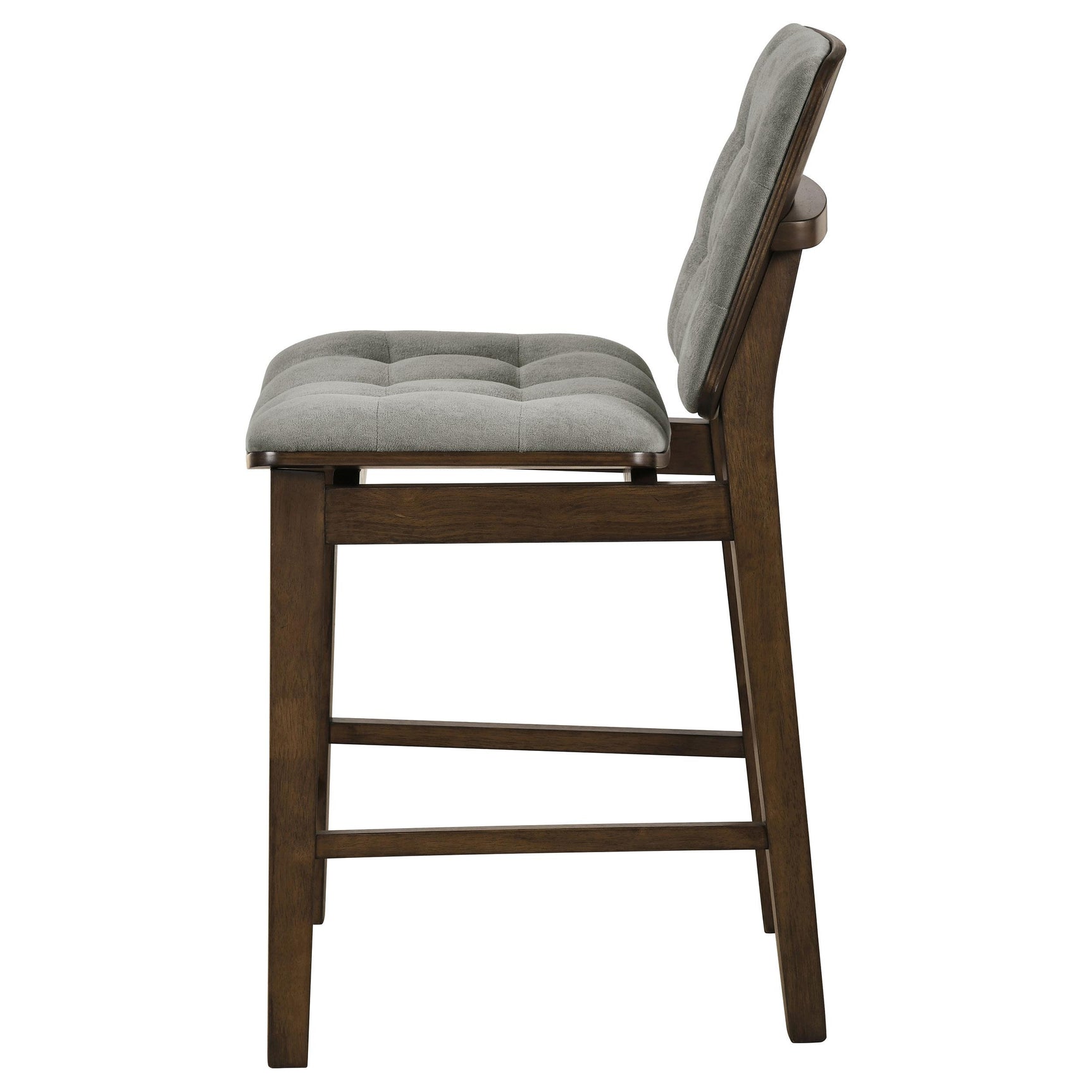 Redbridge counter chair showing scooping seat and upholstered back