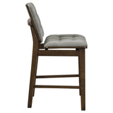 Redbridge grey velvet upholstered counter chair with walnut wood frame