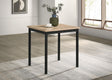 Garza space saving dining table greige oak side angle