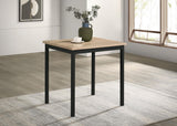 Garza space saving dining table greige oak side angle