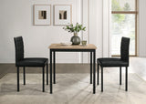 Garza elongated rectangular dining table in greige oak