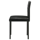 Garza upholstered black dining side chair front angle