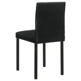 Garza upholstered black dining side chair front angle