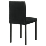 Garza upholstered black dining side chair front angle