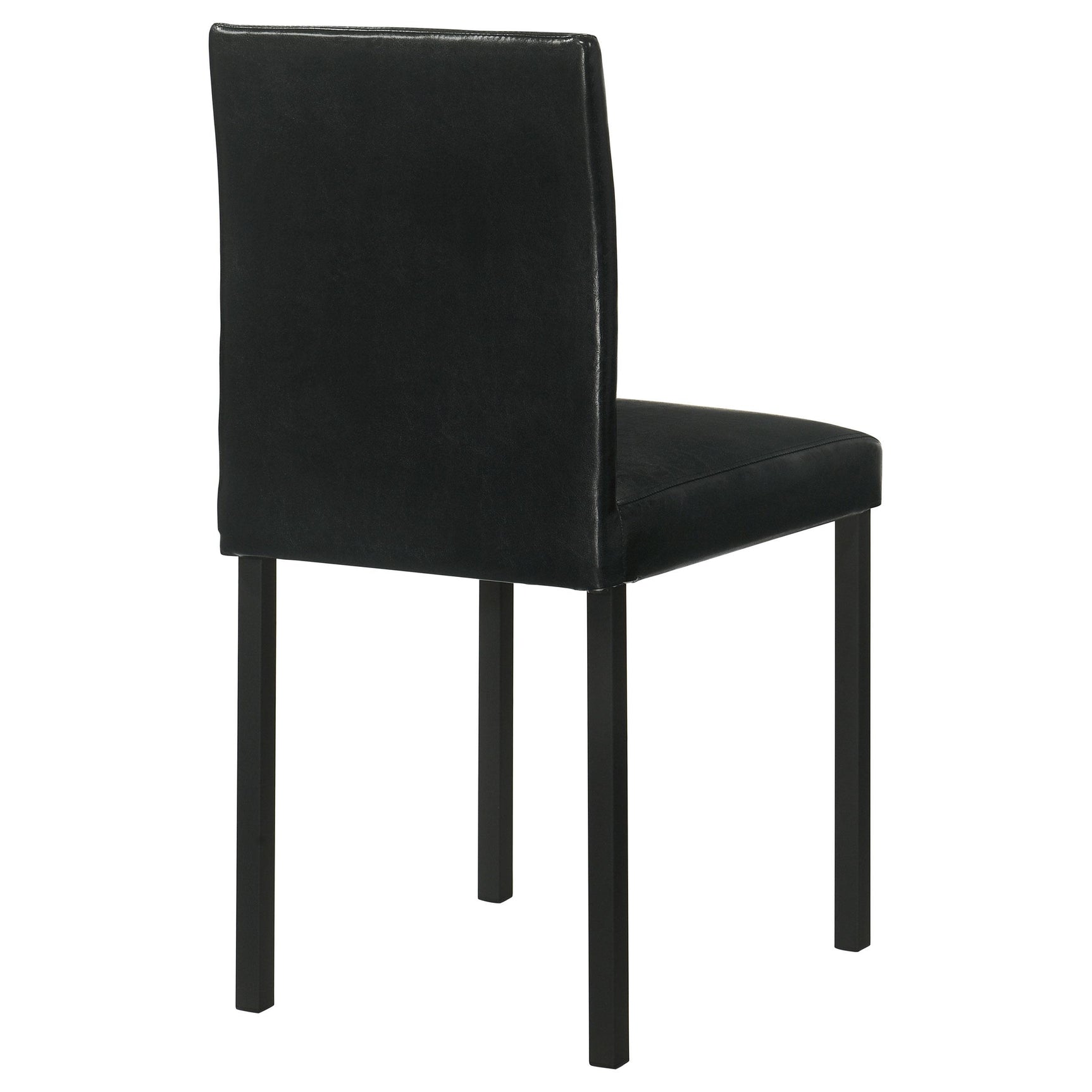 Garza upholstered black dining side chair front angle