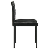 Garza upholstered black dining side chair front angle