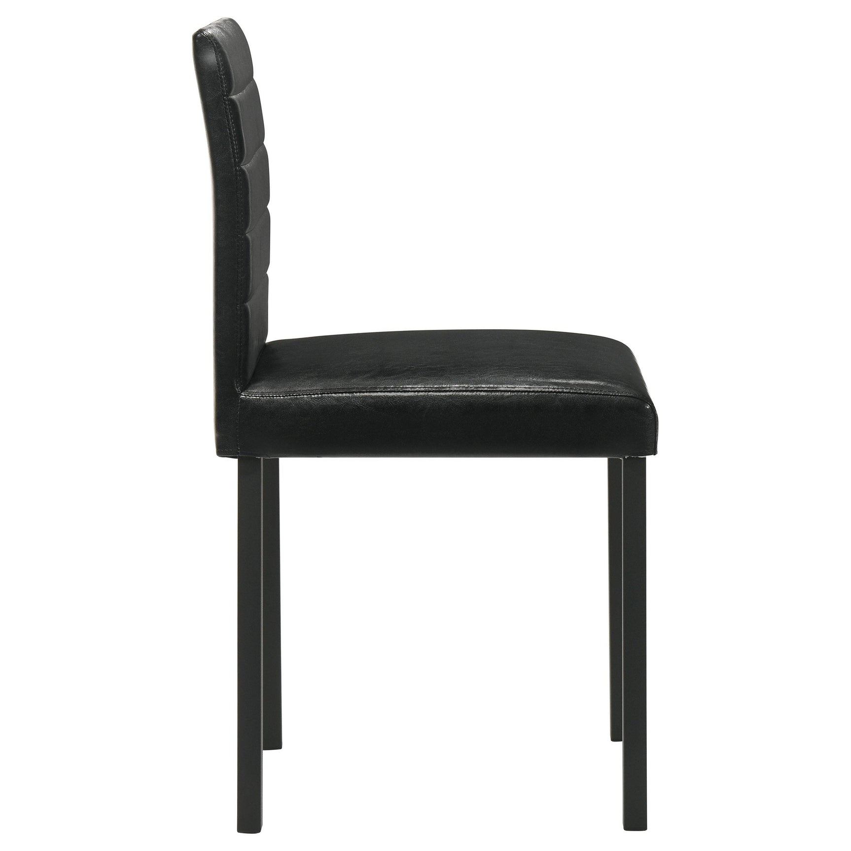 Garza upholstered black dining side chair front angle