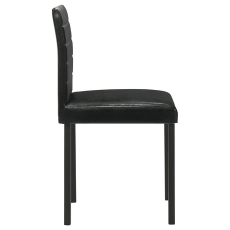 Garza upholstered black dining side chair front angle