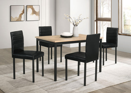 Garza upholstered black dining side chair front angle