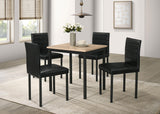 Garza upholstered black dining side chair front angle