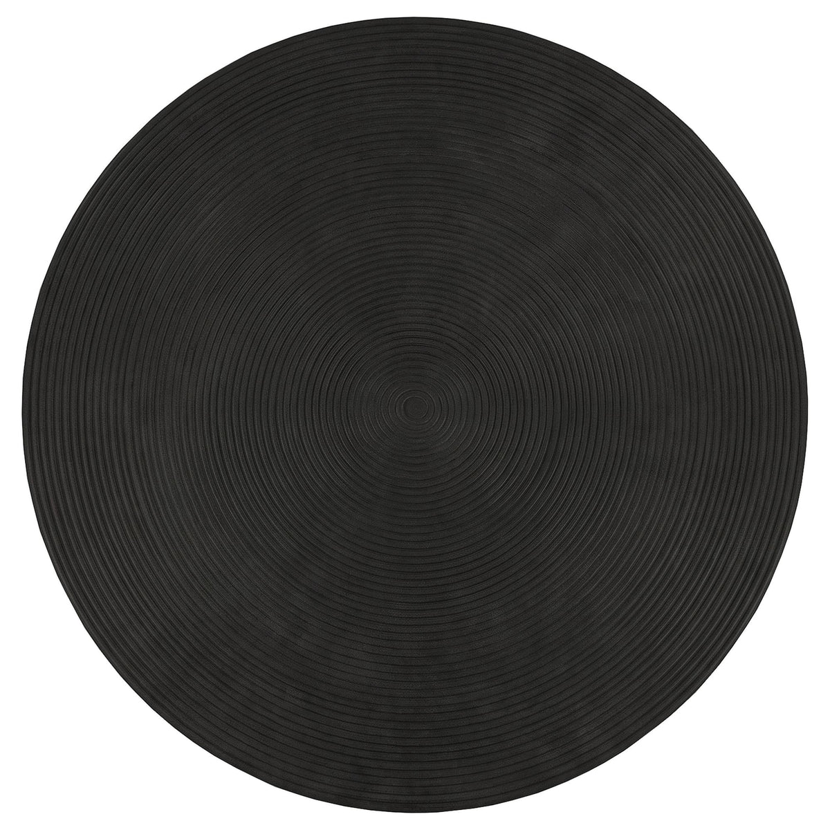 Macedo Round Ribbed Rattan Drum Coffee Table Black — product image 3
