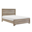 Lonan Natural finish queen panel bed side perspective