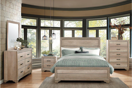 Lonan Contemporary laminate panel bedroom set bed front view