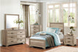 Lonan Rust Panel Bedroom Set front view with bed and dresser