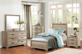 Lonan Rust Panel Bedroom Set front view with bed and dresser