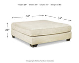 Dimension diagram of Rawcliffe oversized ottoman with measurements