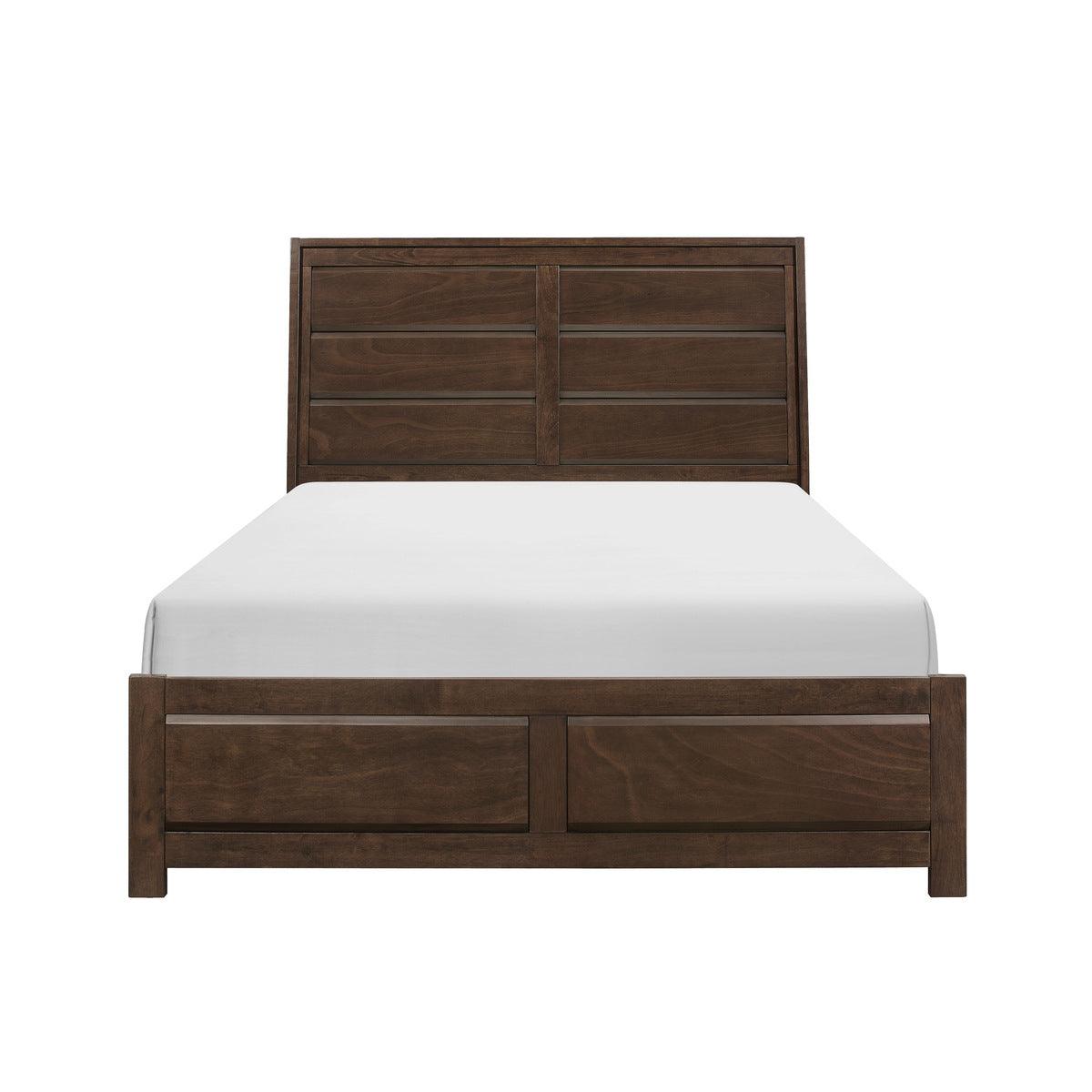 Erwan Rich Espresso King Panel Bed front view