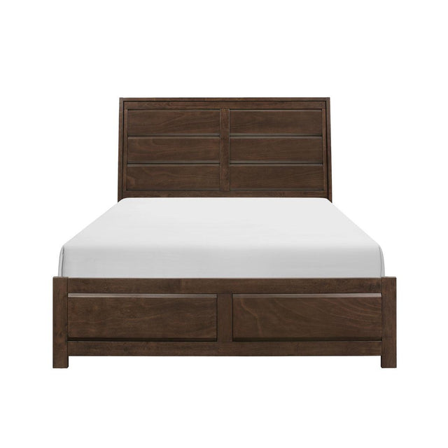 Erwan Rich Espresso King Panel Bed front view