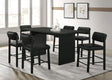 Decker 7-Piece 70-Inch Rectangular Black Counter Height Dining Set — product view