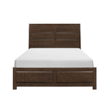 Front view of Erwan Espresso Eastern King Panel Bed with beveled frame